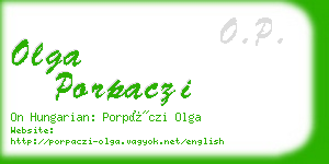 olga porpaczi business card